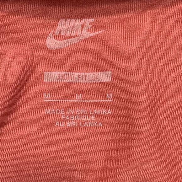 Nike Women’s Crop Long Sleeve Nike Tape Logo - Size Medium / Coral - Picture 10 of 12